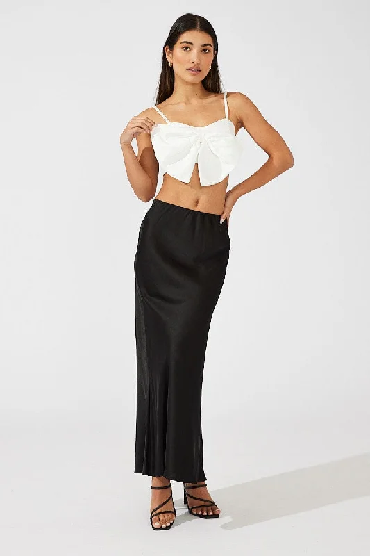 White Crop Top Strappy Oversized 3d Bow