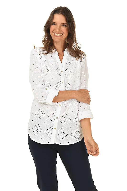 Spring Breeze Diamond Eyelet Shirt