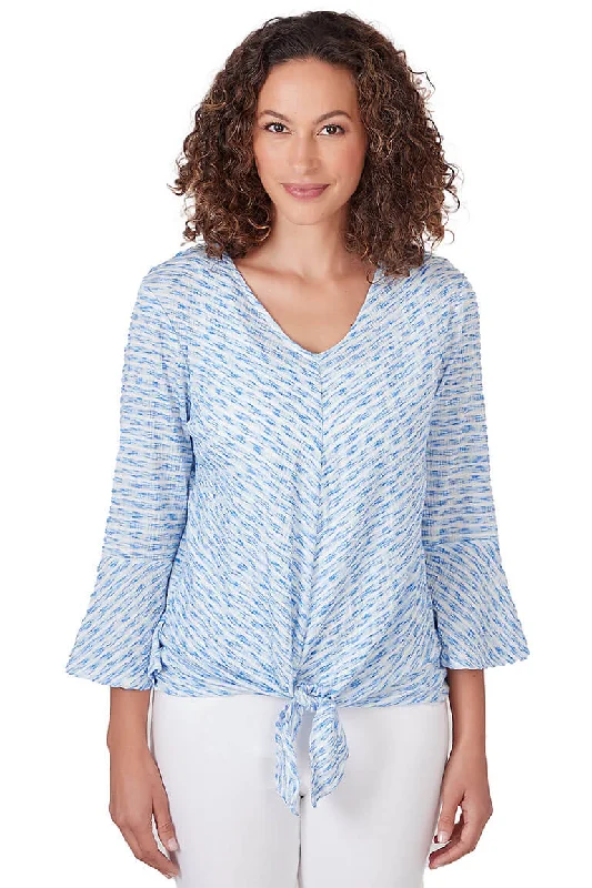 Bali Blue Space Dye Striped Top