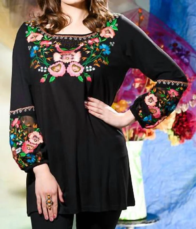 American Rose Tunic In Black