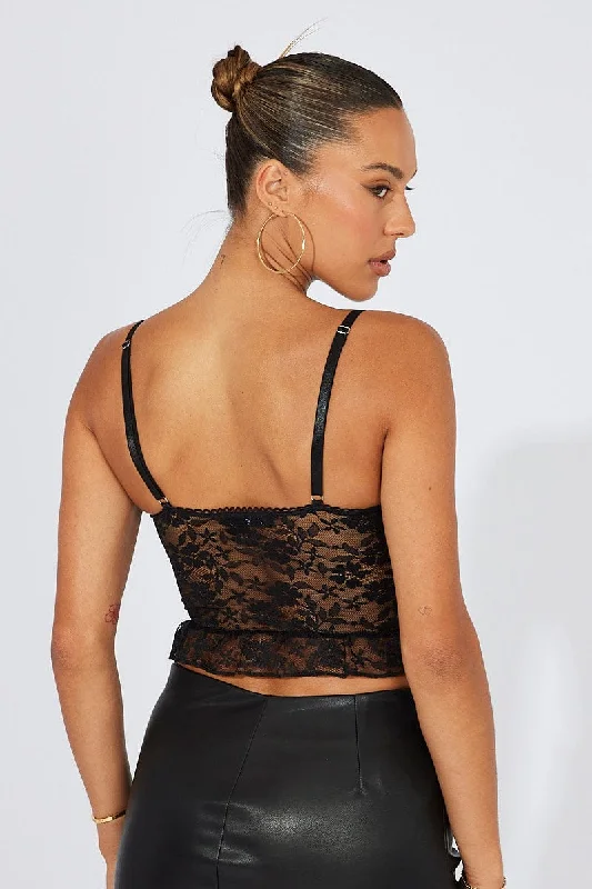 Black Lace Corset Top