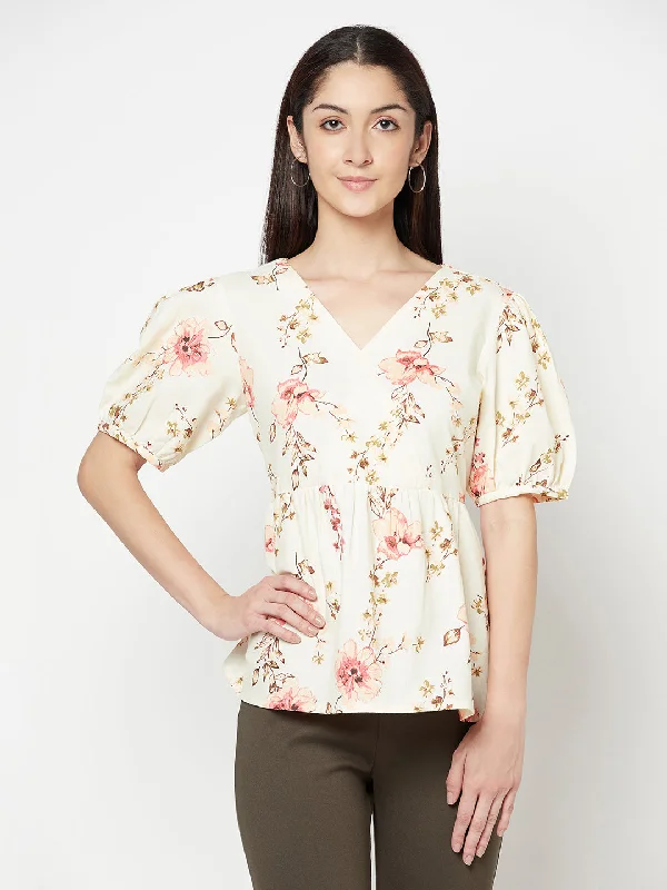 Cantabil Women's Off White Top