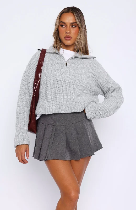 Cosy Embrace Knit Sweater Grey Marle