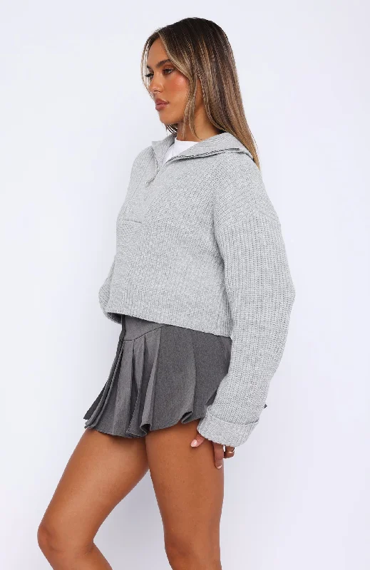 Cosy Embrace Knit Sweater Grey Marle