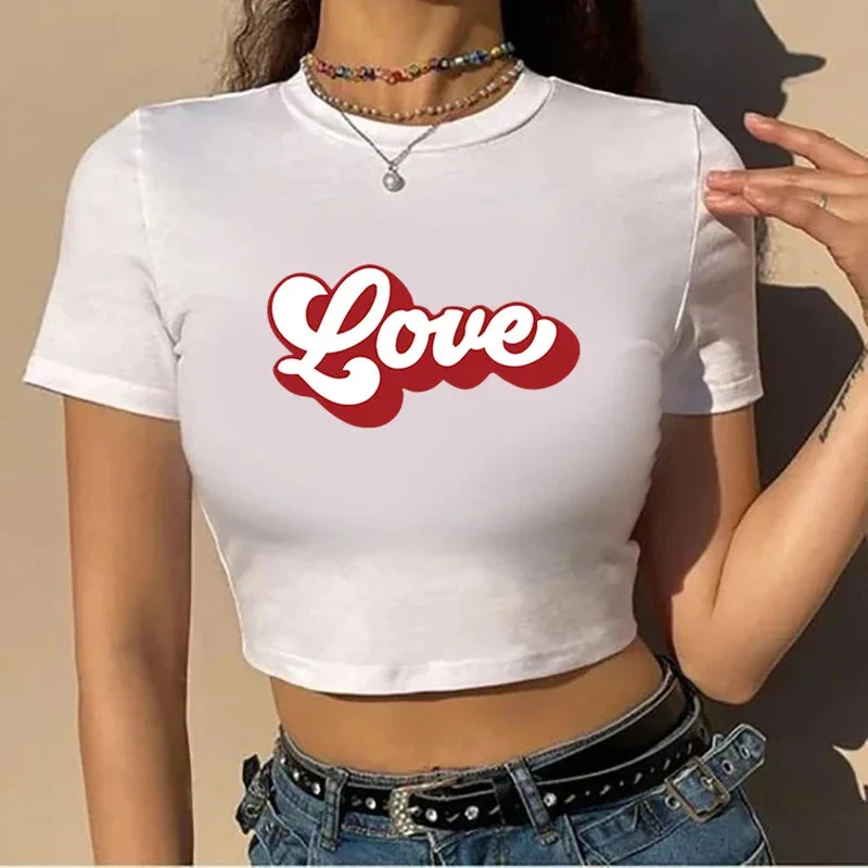 Love Reflective Y2k Custom Crop Top Fairy Grunge Crop Top