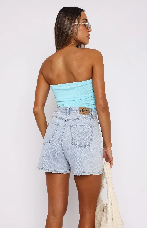 Highly Classified Strapless Top Blue