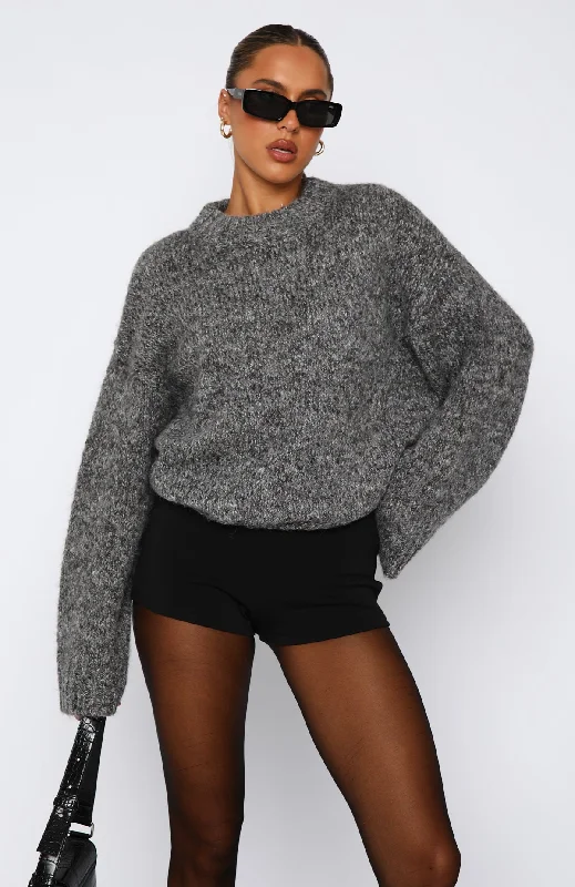 Ice Queen Knit Sweater Smokey Grey