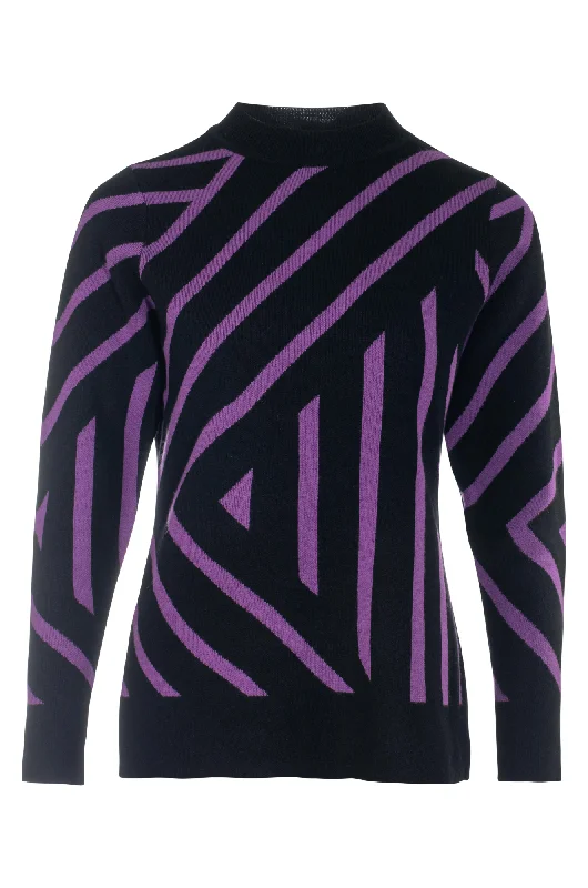 Touch of Wool Jumper | BLACK/VIOLET | 6314ZZ