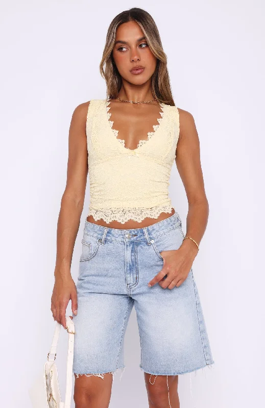 Let's Just Talk Lace Top Butter