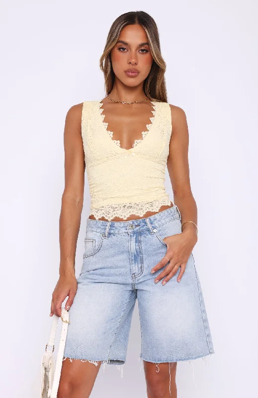 Let's Just Talk Lace Top Butter