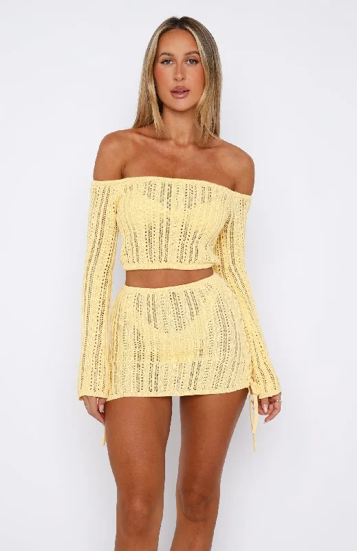 Perfect Timing Crochet Top Lemon