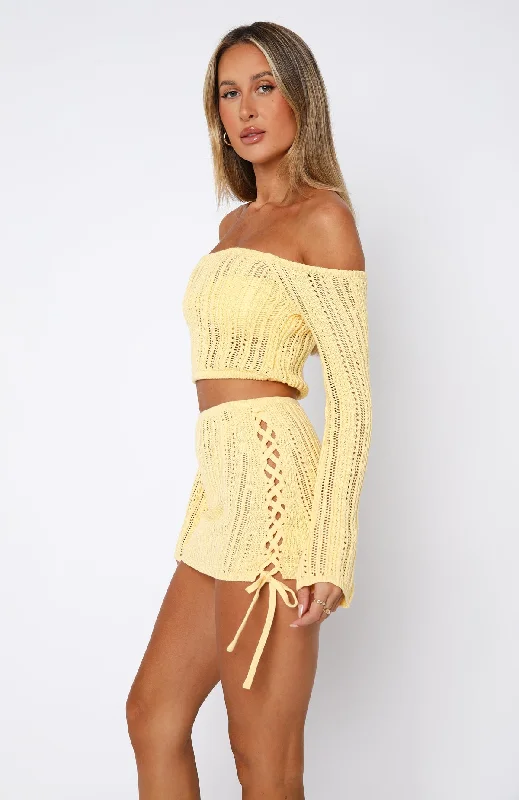 Perfect Timing Crochet Top Lemon