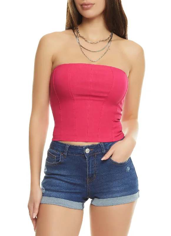 Zip Back Corset Crop Top