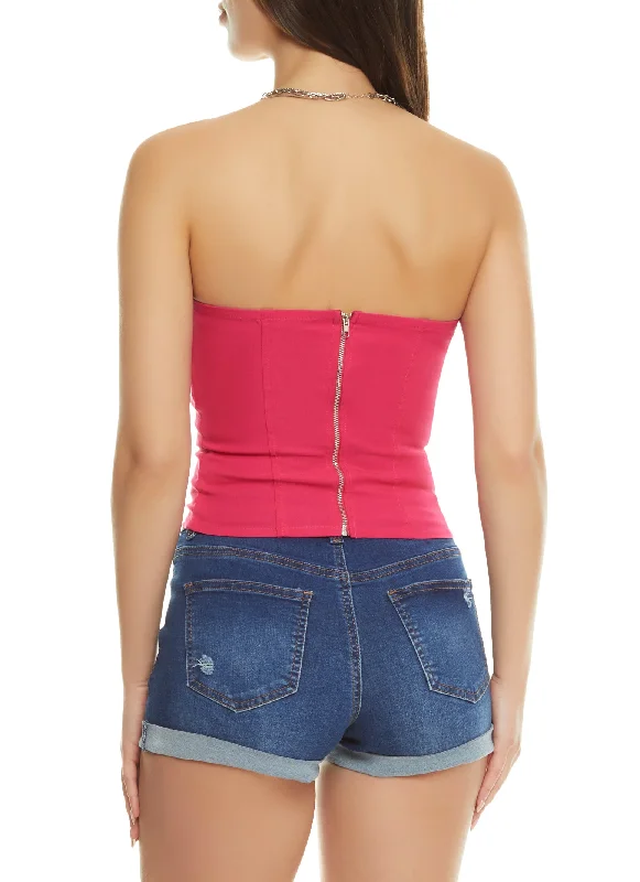 Zip Back Corset Crop Top