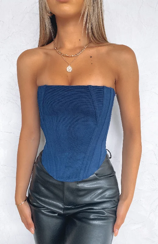 Sharp Edges Bustier Navy