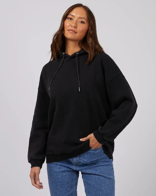 Silent Theory Oversized Hoody Washed Black