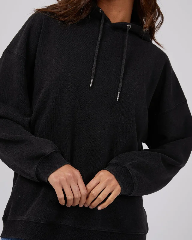 Silent Theory Oversized Hoody Washed Black