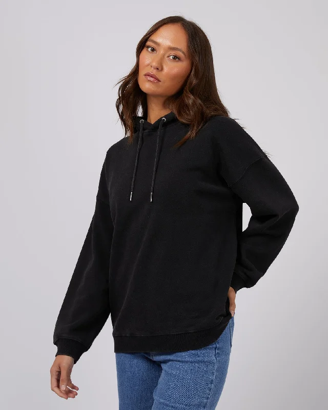 Silent Theory Oversized Hoody Washed Black