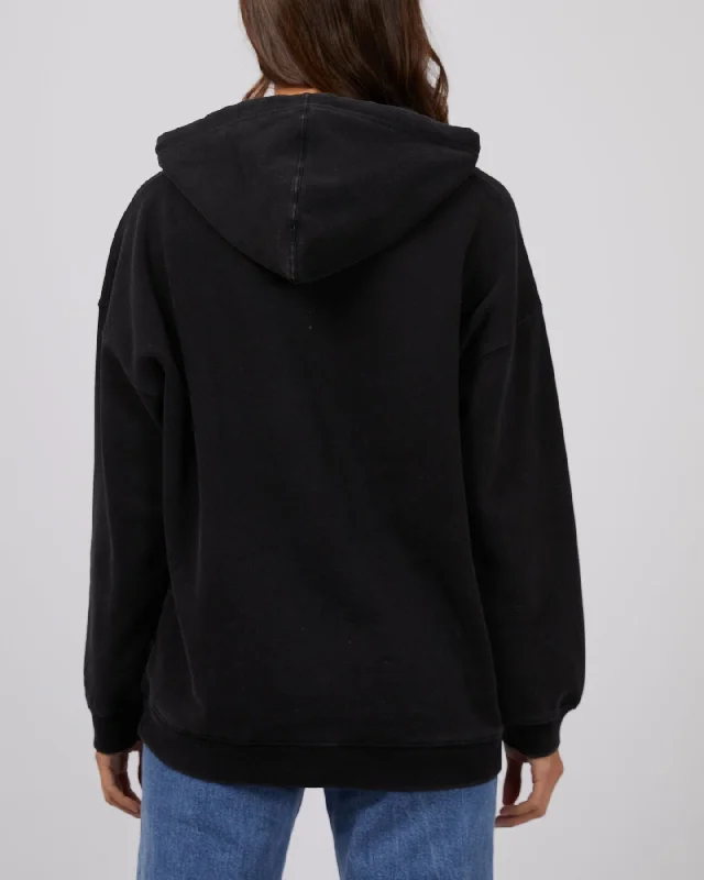 Silent Theory Oversized Hoody Washed Black