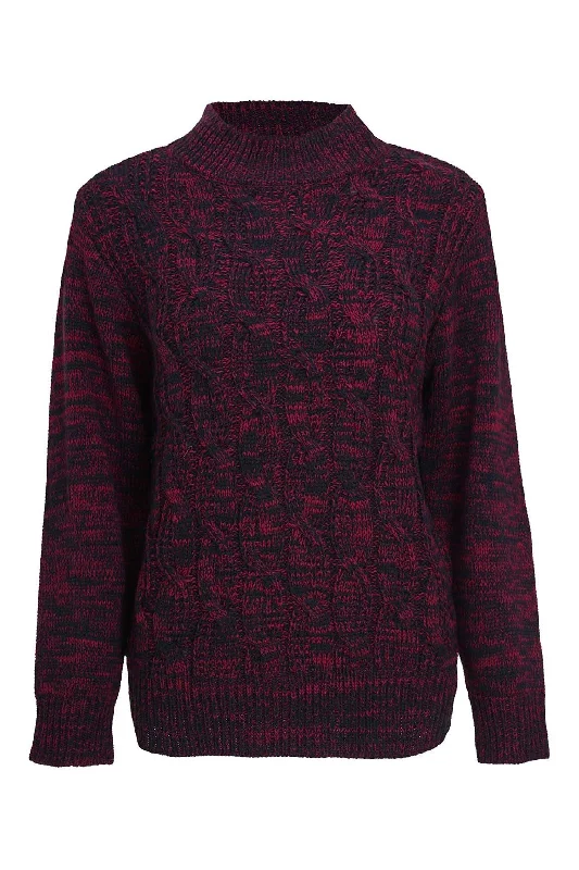 Two Tone Turtle neck Knit Jersey | RASPBERRY/NAVY | 6261ZR