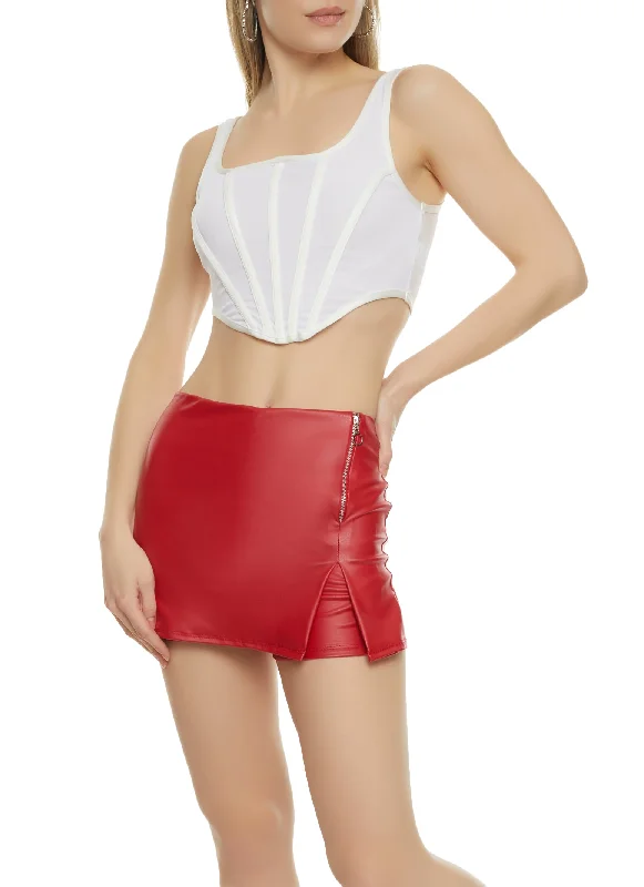 Mesh Corset Cropped Tank Top