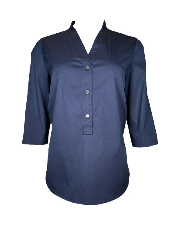 Women's 3/4 Length Sleeve Shirt In Navy