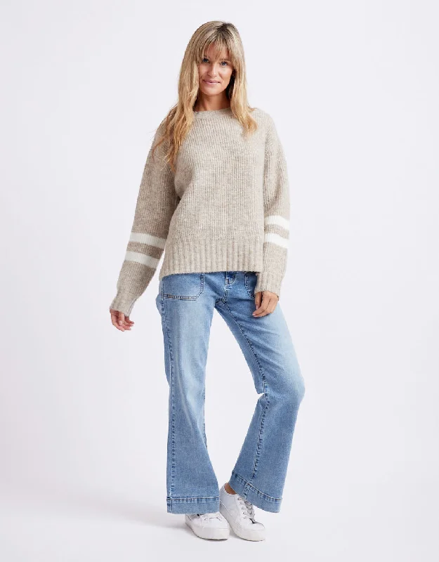 Alaska Crew Knit Jumper - Oat