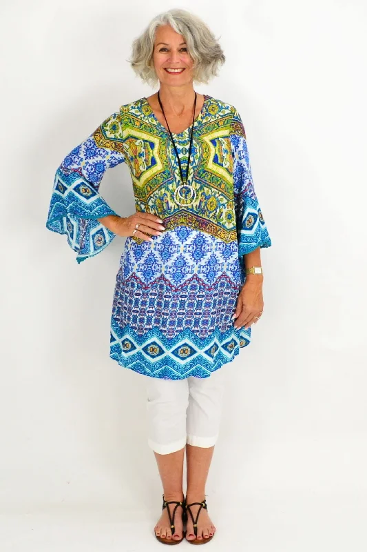 Barbaras Blue Tunic Top