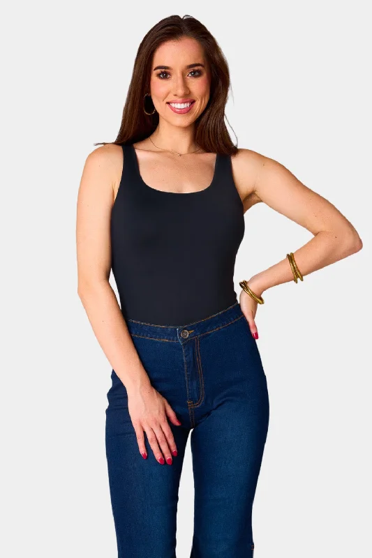 Basic B Scoop Neck Bodysuit - Panther