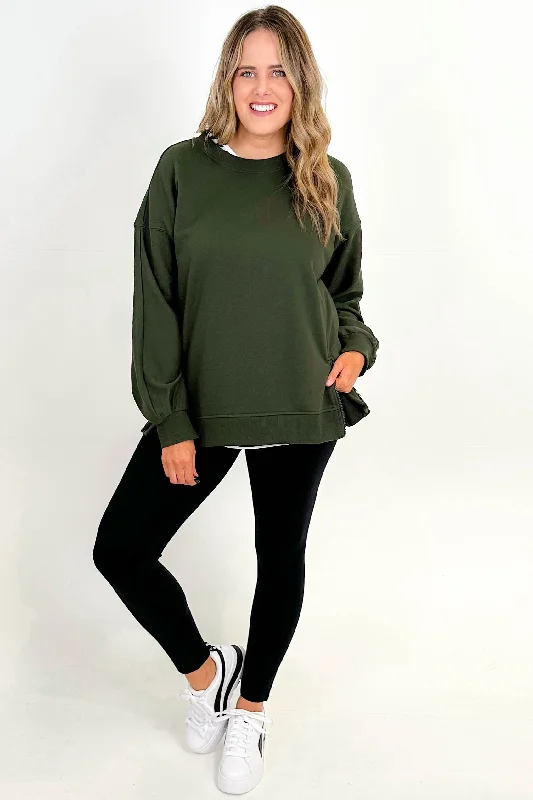 Betty Basics Cali Cloud Fleece Jumper Olive