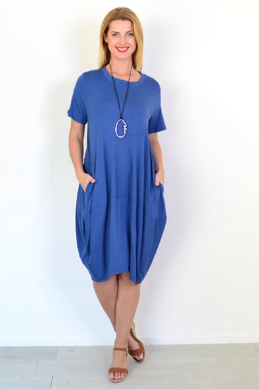 Blue Bubble Bamboo Tunic Dress