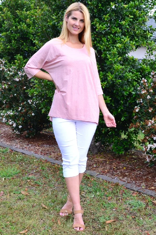 Blush Sloping Sleeve Tunic Top