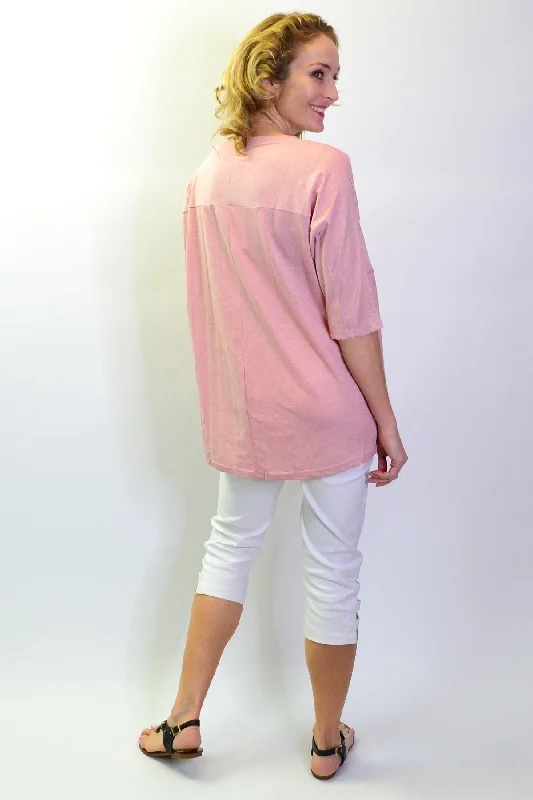 Blush Sloping Sleeve Tunic Top