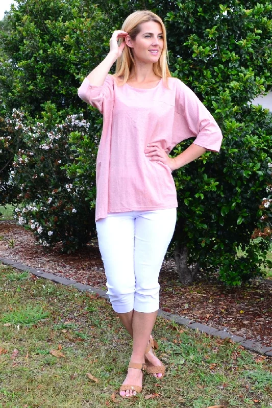 Blush Sloping Sleeve Tunic Top