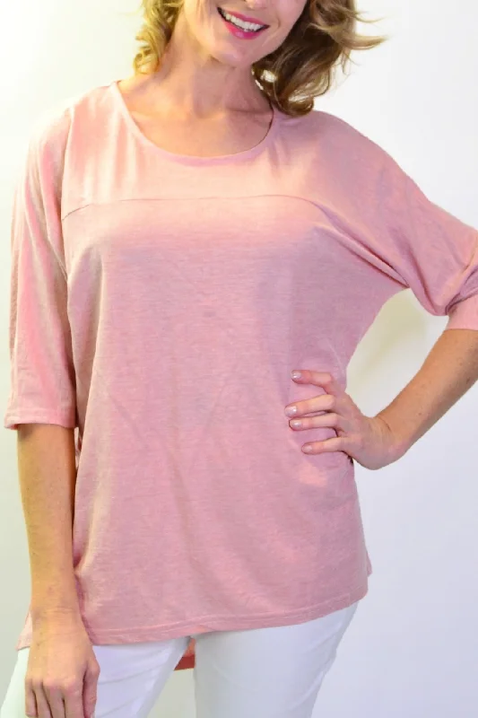 Blush Sloping Sleeve Tunic Top