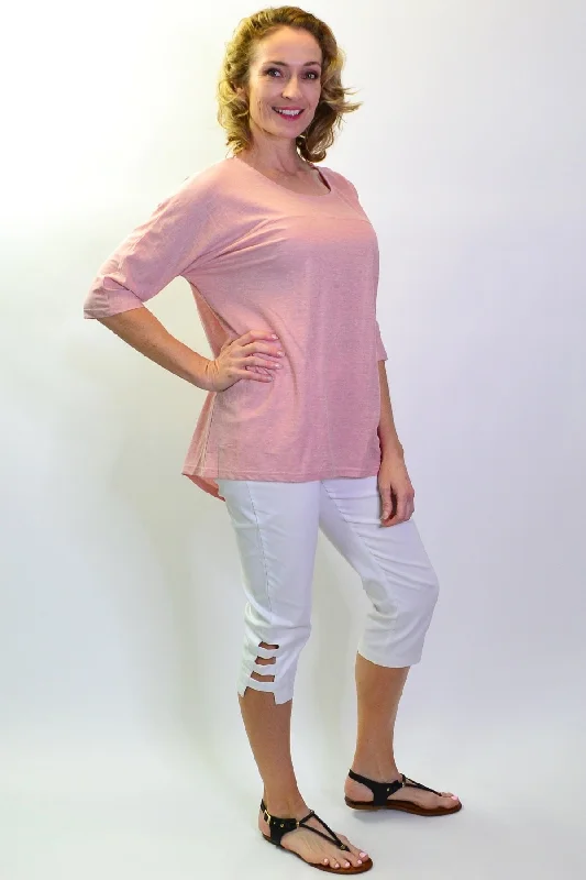 Blush Sloping Sleeve Tunic Top