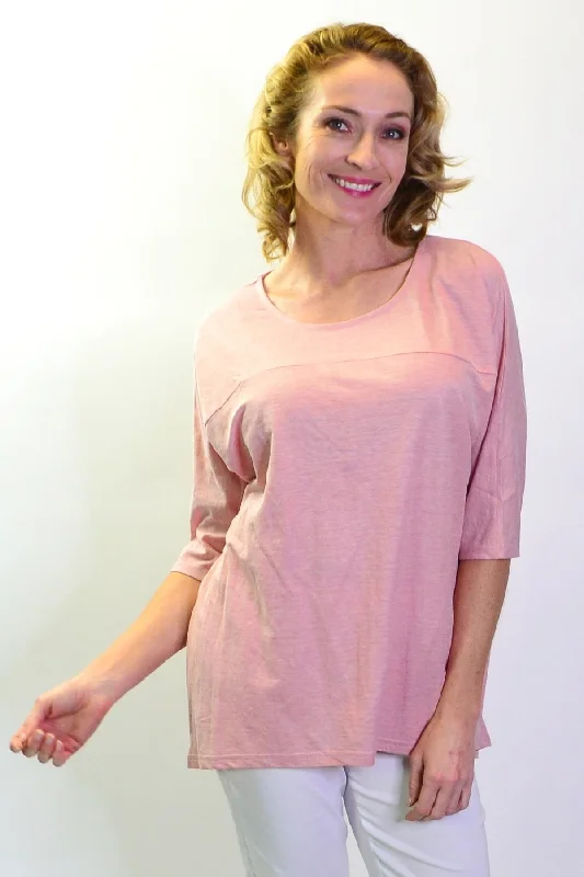 Blush Sloping Sleeve Tunic Top