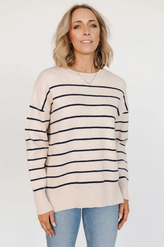 Colmar Striped Sweater | Cream + Navy