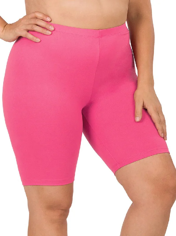 Elany Buttery Soft Plus Size Biker Shorts in Fuchsia