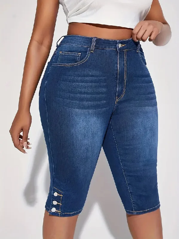 Karla Plus Size Bermuda Denim Shorts