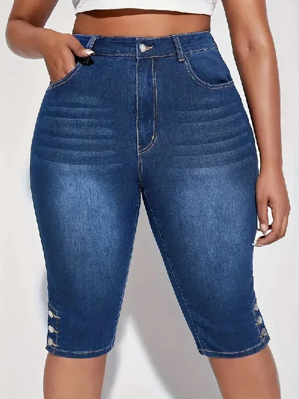 Karla Plus Size Bermuda Denim Shorts