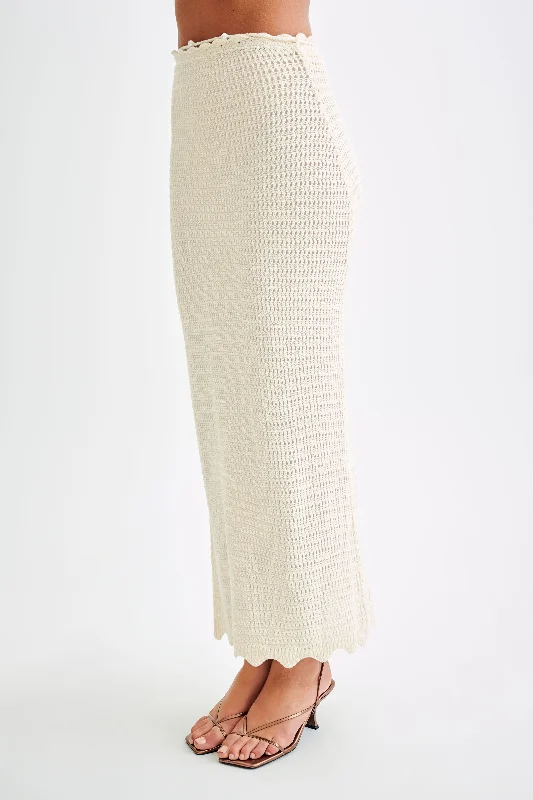 Kira Knit Maxi Skirt - Buttercream