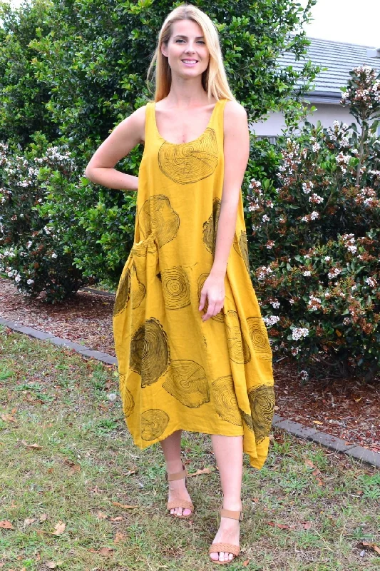 Mustard Yellow Timeless Linen Tunic Dress