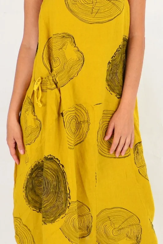 Mustard Yellow Timeless Linen Tunic Dress