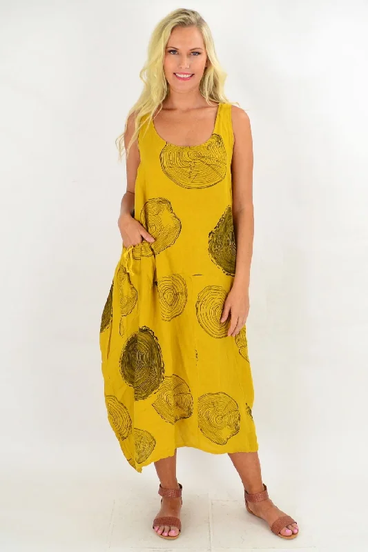 Mustard Yellow Timeless Linen Tunic Dress