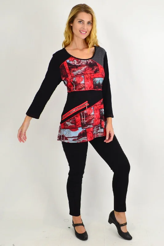 Red Autumn Delight Tunic Top