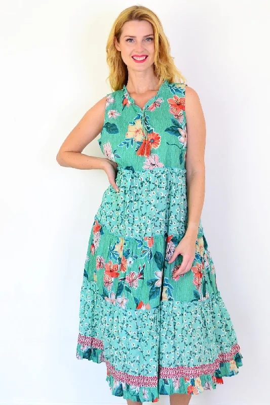 Sleeveless Kaleici Floral Dress