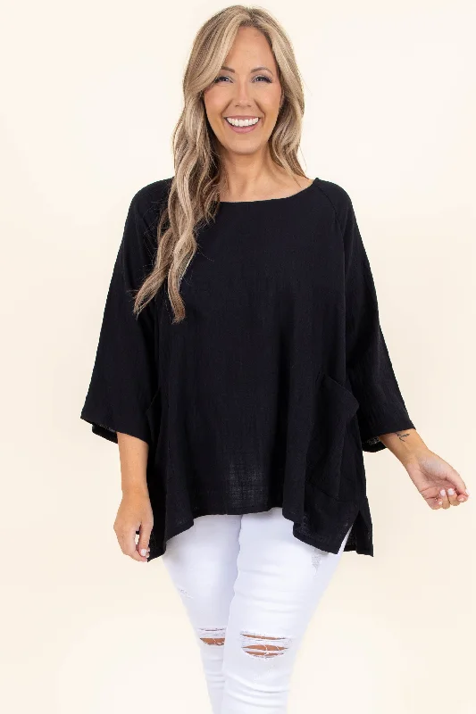 Thinking It Through Tunic, Black