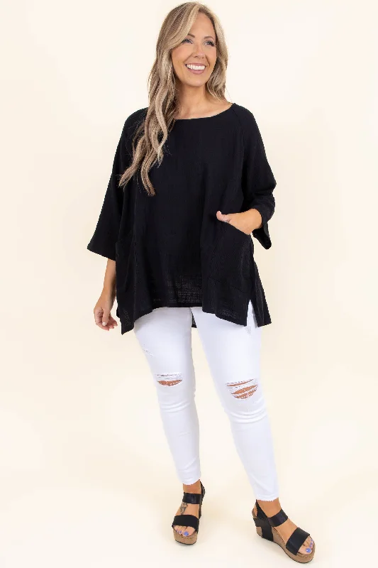 Thinking It Through Tunic, Black