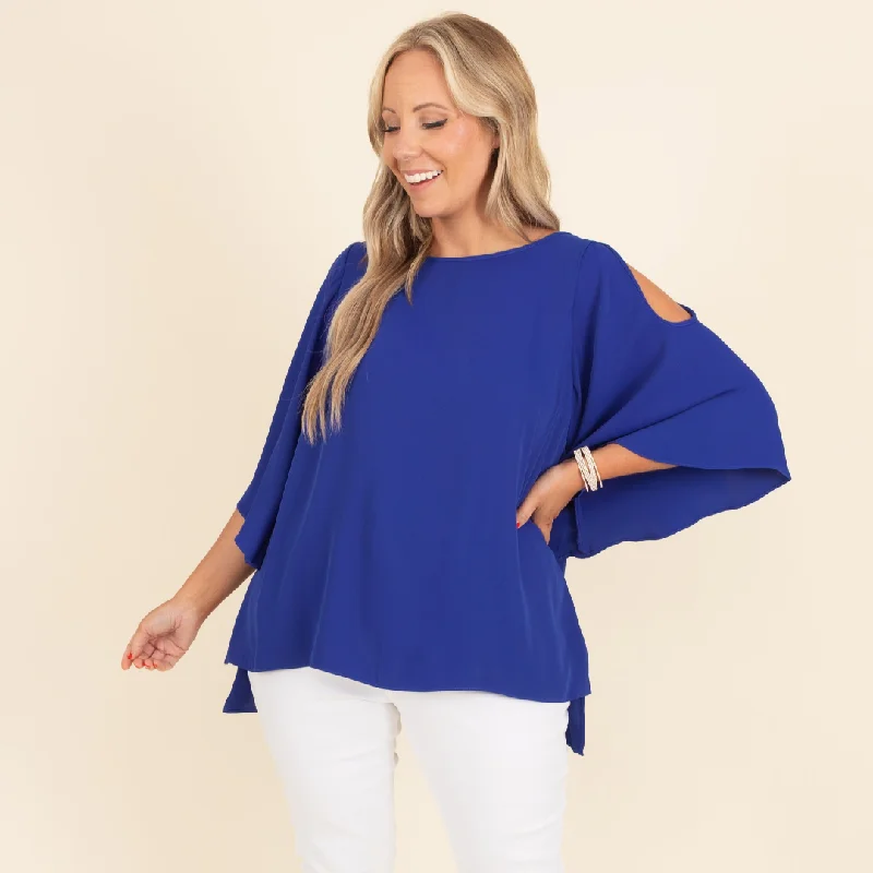 Toasted Coconut Top, Royal Blue